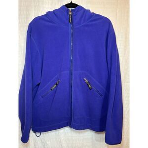 Women's M Medium Coaco New‎ York Hooded Fleece Coat Jacket Purple